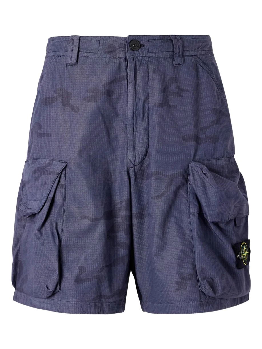 Stone Island Straight-Leg Camouflage-Print Ripstop Cotton-Blend Shorts - Men