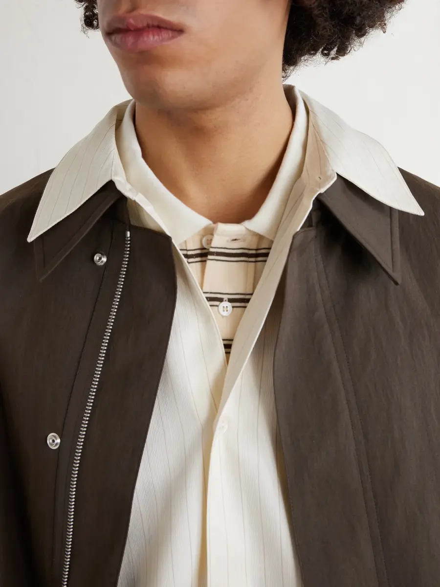 Studio Nicholson View Striped Silk and Cotton-Blend Shirt - Men | Thumbnail 5 Studio Nicholson View Striped Silk and Cotton-Blend Shirt - Men | Thumbnail 5