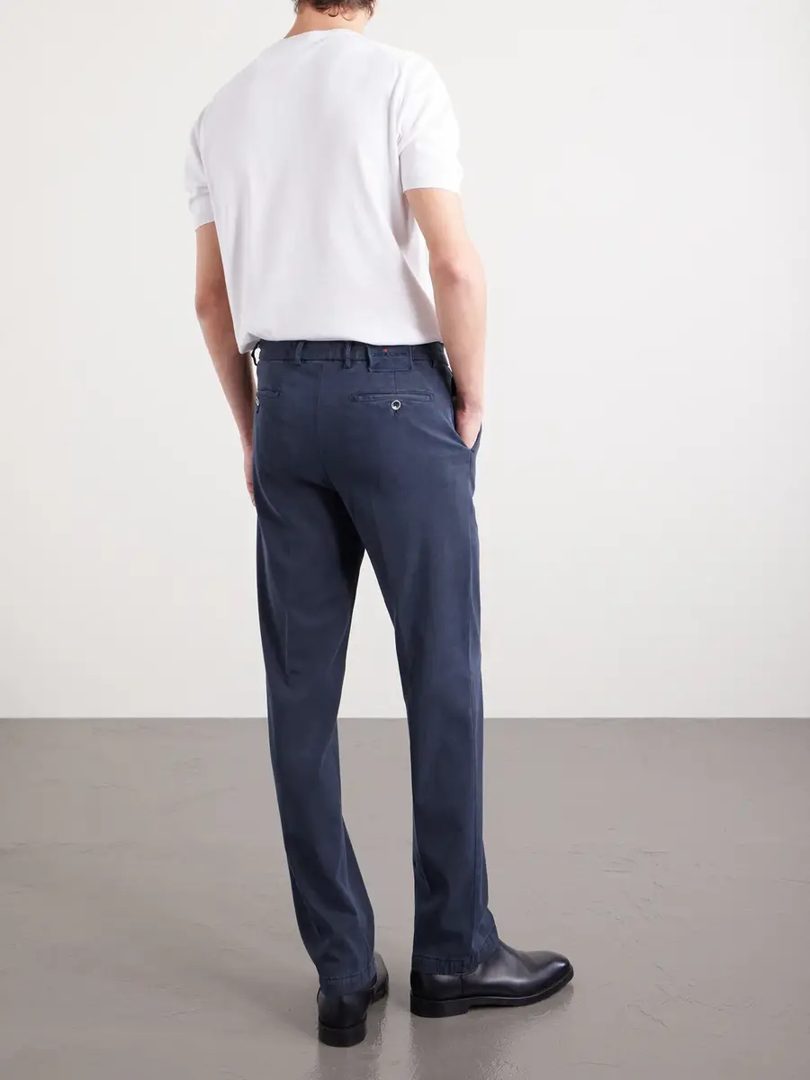 Kiton Straight-Leg Lyocell-Blend Twill Trousers - Men | Thumbnail 4