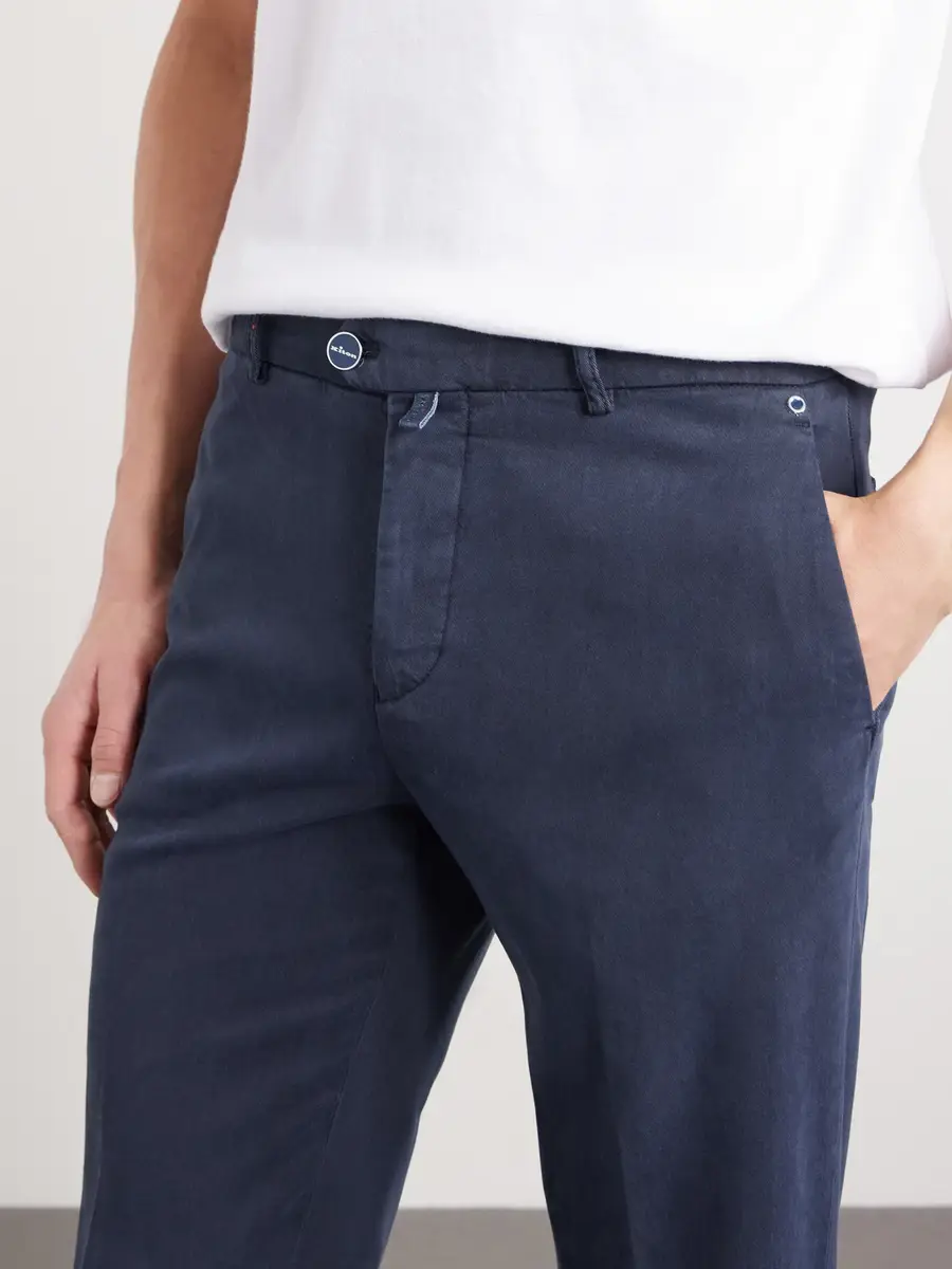 Kiton Straight-Leg Lyocell-Blend Twill Trousers - Men | Thumbnail 5