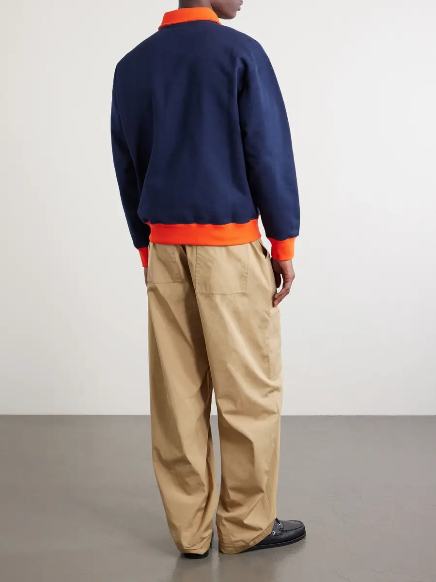 Aimé Leon Dore Logo-Embroidered Cotton-Jersey Half-Zip Sweatshirt - Men | Thumbnail 4