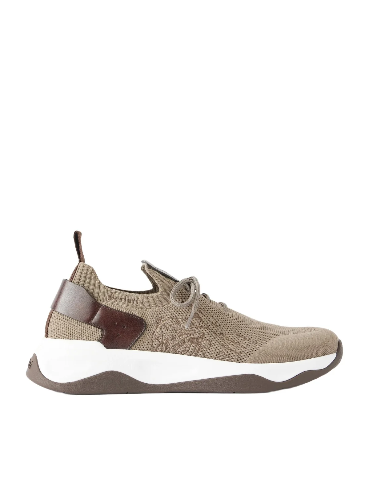 Shadow Leather-Trimmed Stretch-Knit Sneakers - Men