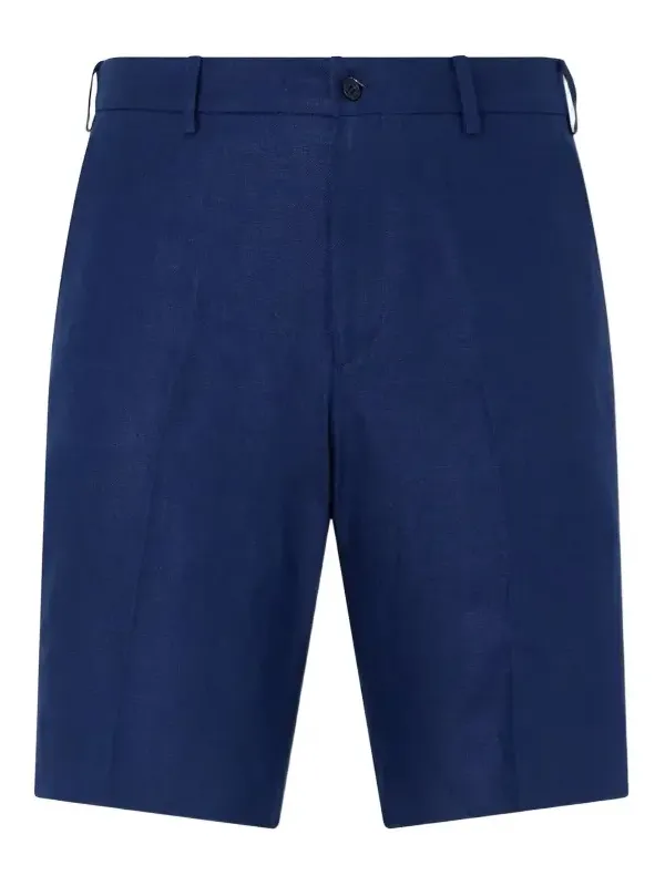 Straight-Leg Linen Shorts - Men Straight-Leg Linen Shorts - Men