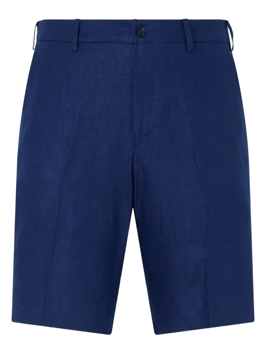 Straight-Leg Linen Shorts - Men Straight-Leg Linen Shorts - Men