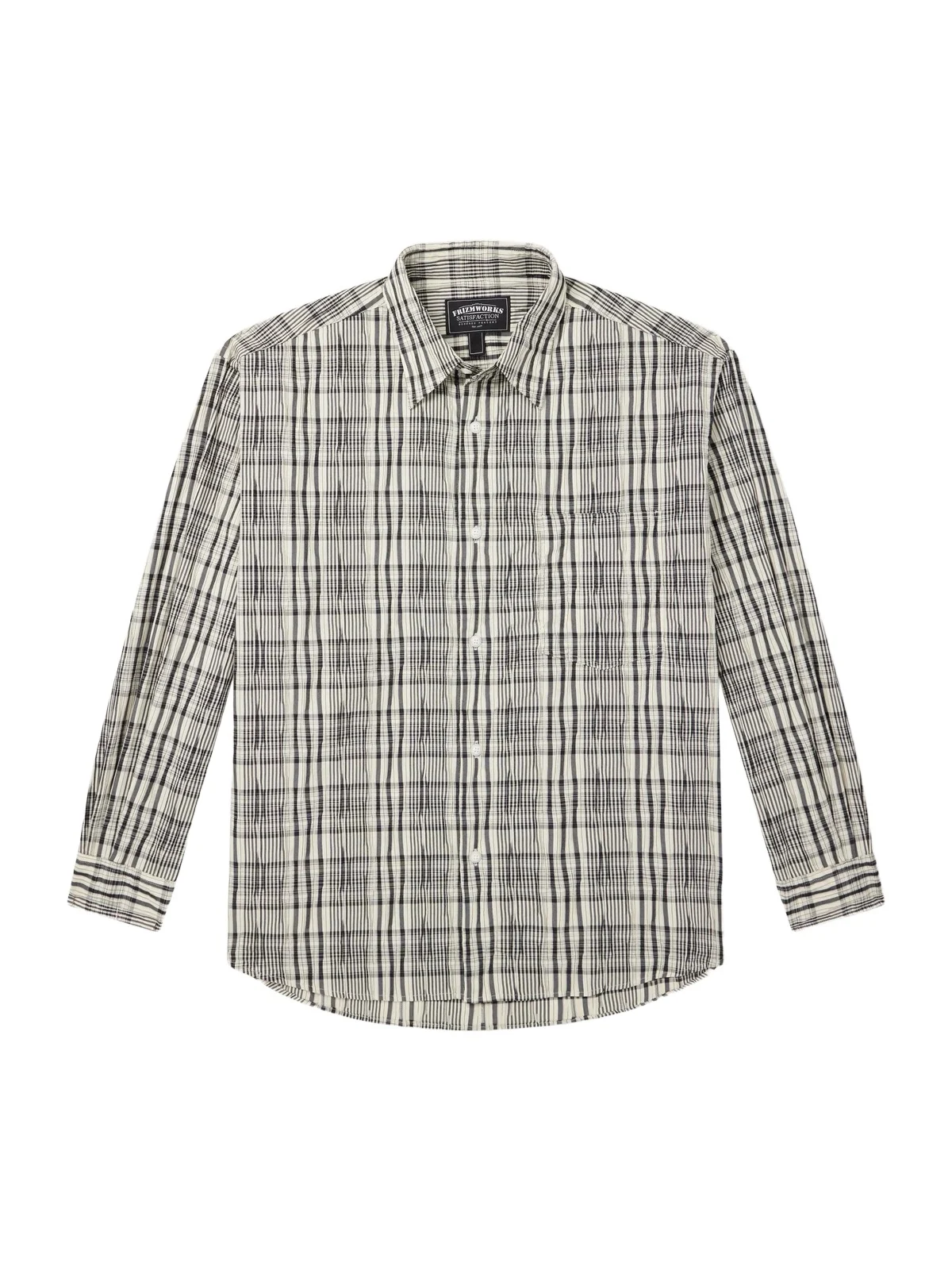 FrizmWORKS Striped Crinkled Cotton-Blend Shirt - Men