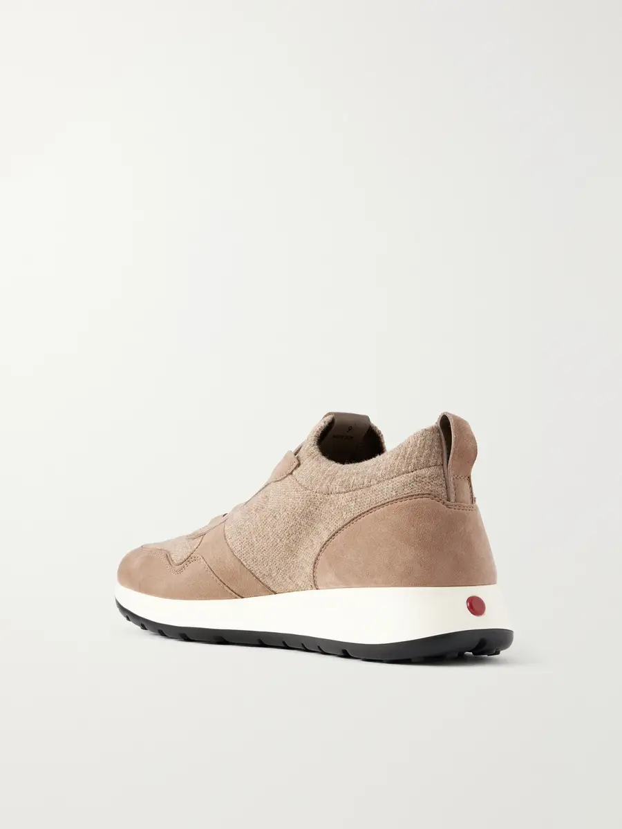 Tod's Suede-Trimmed Wool-Knit Sneakers - Men | Thumbnail 4