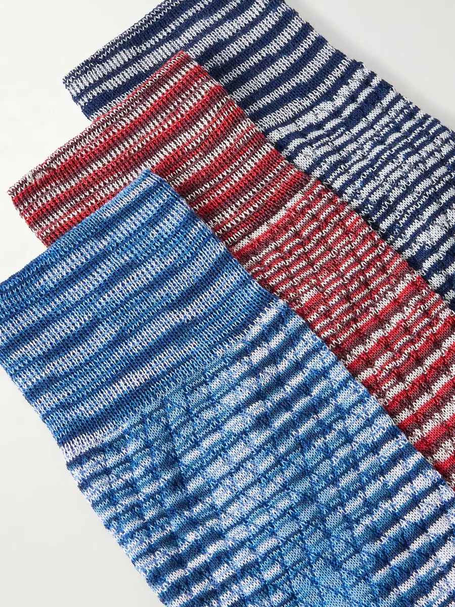 Missoni Three-Pack Crochet-Knit Cotton-Blend Socks - Men | Thumbnail 2 Missoni Three-Pack Crochet-Knit Cotton-Blend Socks - Men | Thumbnail 2