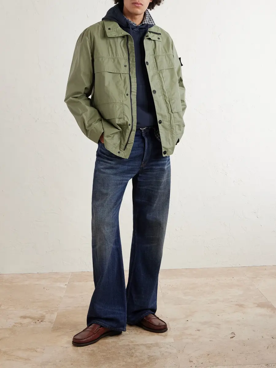 Stone Island Garment-Dyed Organic Cotton-Fleece Hoodie - Men | Thumbnail 2