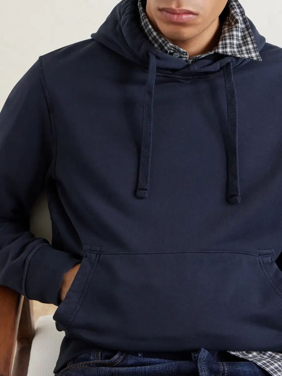 Stone Island Garment-Dyed Organic Cotton-Fleece Hoodie - Men | Thumbnail 5