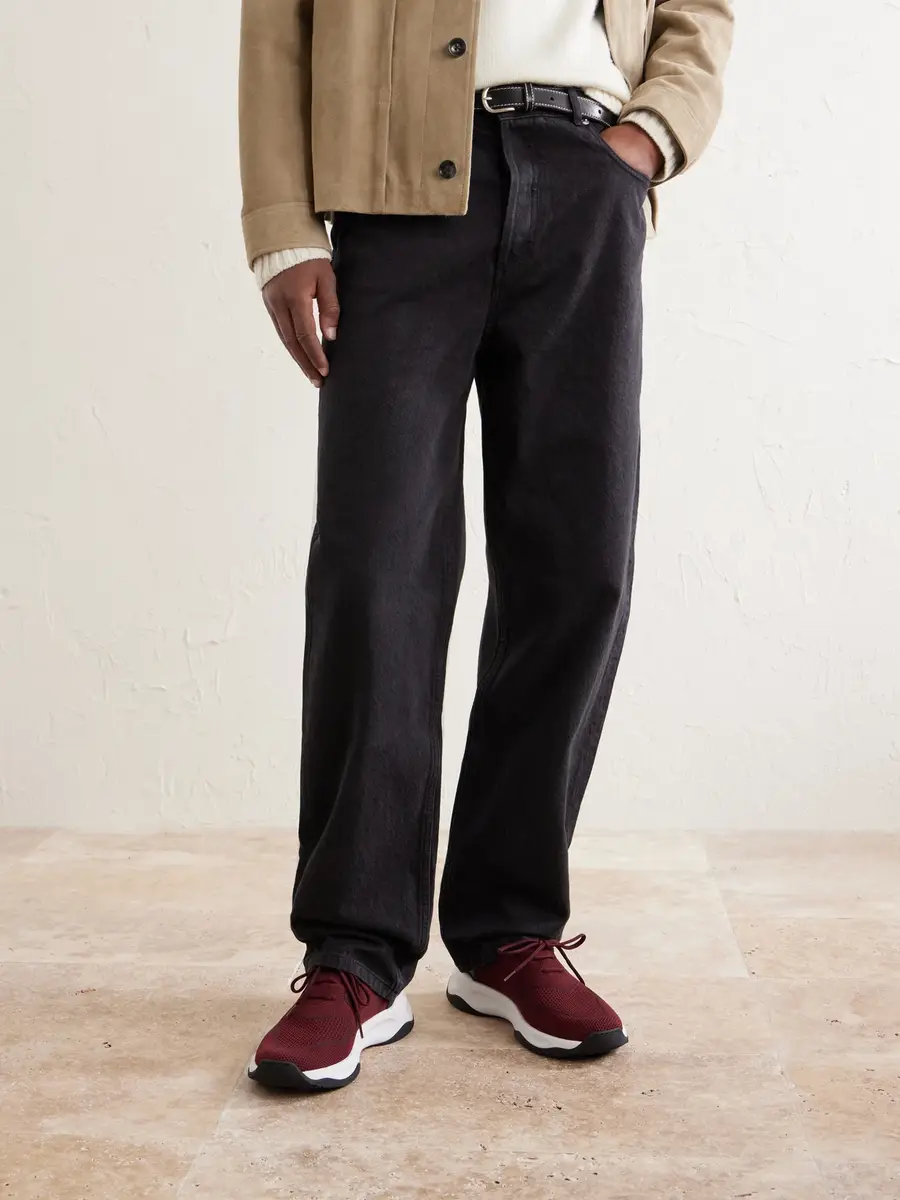 Berluti Shadow Leather-Trimmed Stretch-Knit Sneakers - Men | Thumbnail 2 Berluti Shadow Leather-Trimmed Stretch-Knit Sneakers - Men | Thumbnail 2