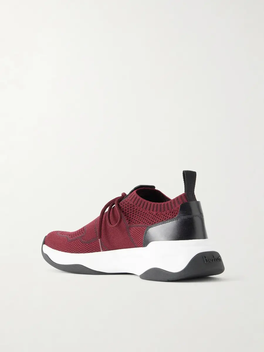 Berluti Shadow Leather-Trimmed Stretch-Knit Sneakers - Men | Thumbnail 4 Berluti Shadow Leather-Trimmed Stretch-Knit Sneakers - Men | Thumbnail 4