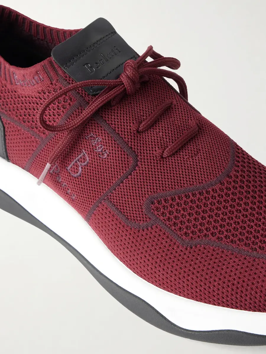 Berluti Shadow Leather-Trimmed Stretch-Knit Sneakers - Men | Thumbnail 5 Berluti Shadow Leather-Trimmed Stretch-Knit Sneakers - Men | Thumbnail 5
