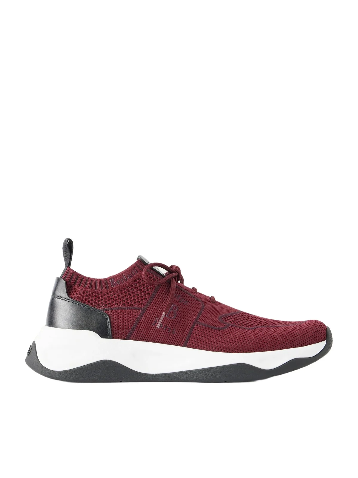 Berluti Shadow Leather-Trimmed Stretch-Knit Sneakers - Men