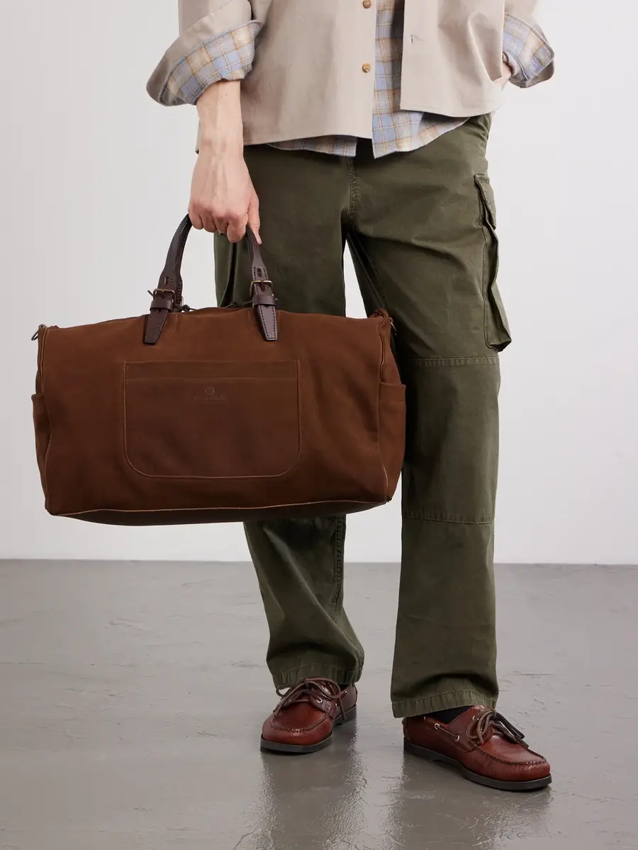 Bleu de Chauffe Voyage Leather-Trimmed Suede Weekend Bag - Men | Thumbnail 2 Bleu de Chauffe Voyage Leather-Trimmed Suede Weekend Bag - Men | Thumbnail 2