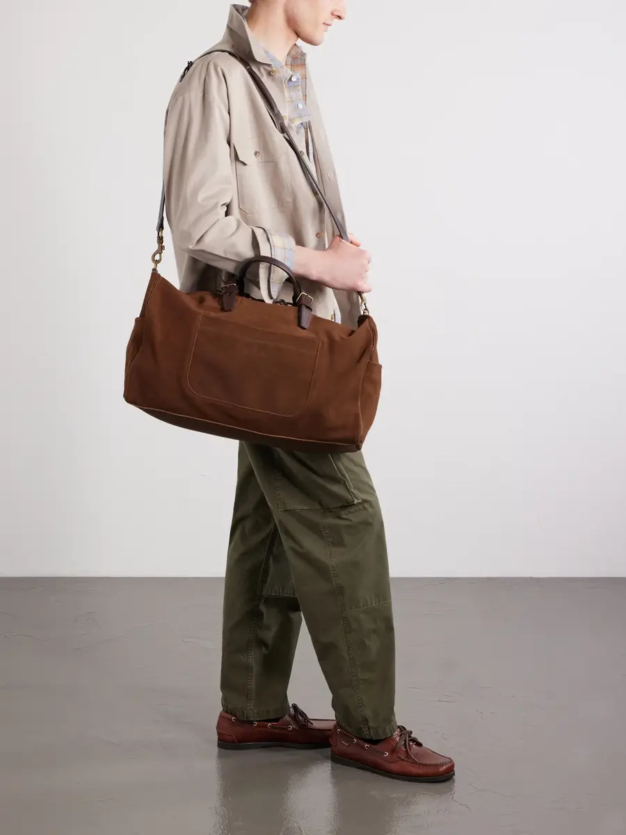 Bleu de Chauffe Voyage Leather-Trimmed Suede Weekend Bag - Men | Thumbnail 3 Bleu de Chauffe Voyage Leather-Trimmed Suede Weekend Bag - Men | Thumbnail 3