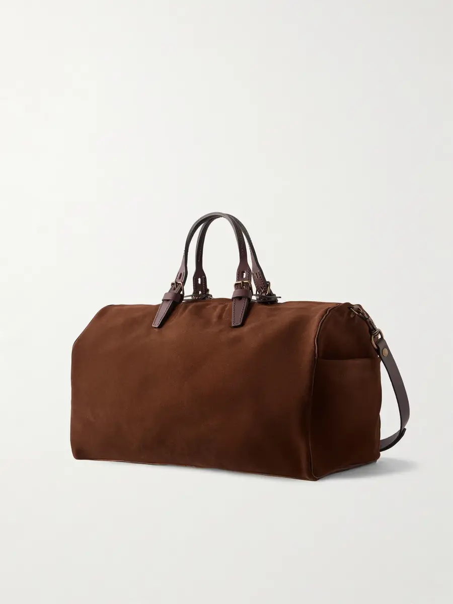 Bleu de Chauffe Voyage Leather-Trimmed Suede Weekend Bag - Men | Thumbnail 4 Bleu de Chauffe Voyage Leather-Trimmed Suede Weekend Bag - Men | Thumbnail 4