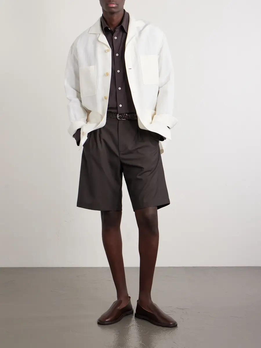 De Bonne Facture Naturalist Straight-Leg Wool Shorts - Men | Thumbnail 2