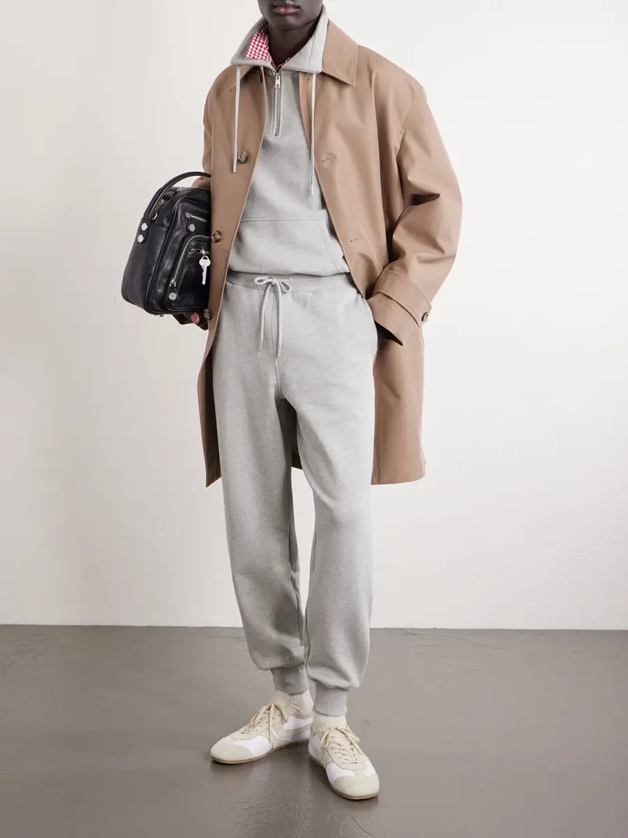 AMI PARIS Logo-Embroidered Cotton-French Terry Half-Zip Sweater - Men | Thumbnail 2