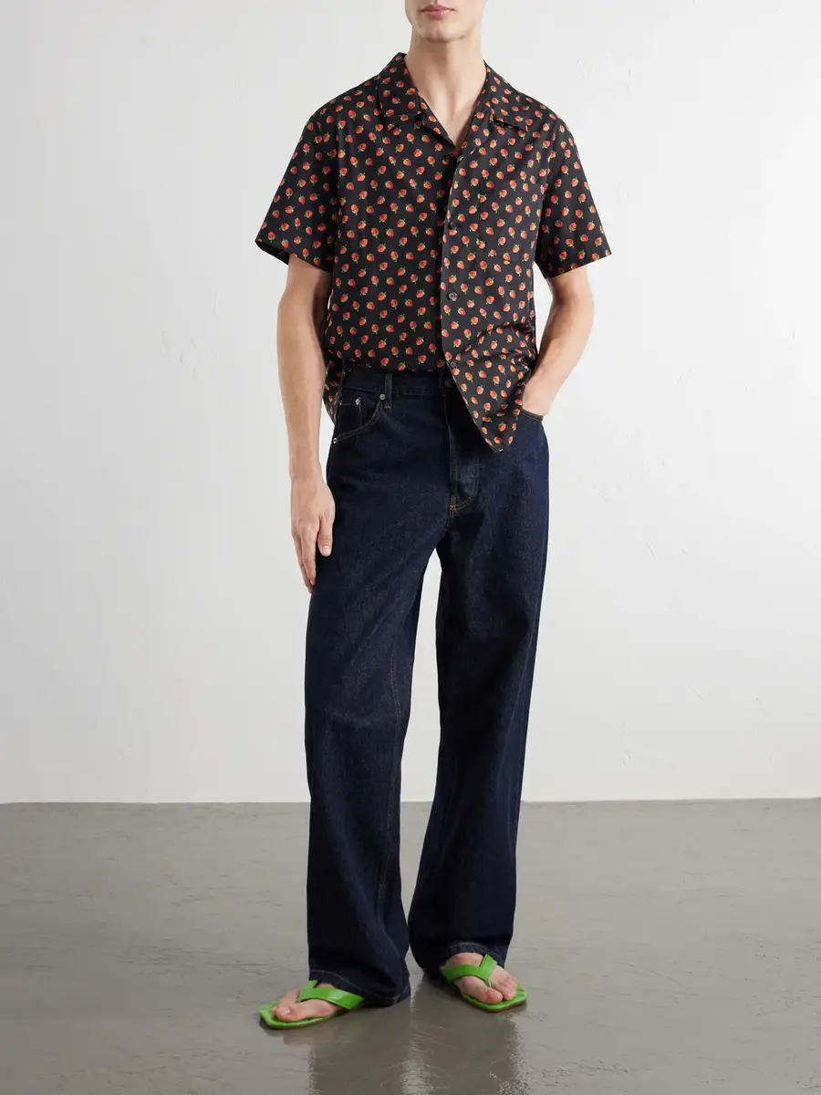 JW Anderson Camp-Collar Printed Cotton Shirt - Men | Thumbnail 2