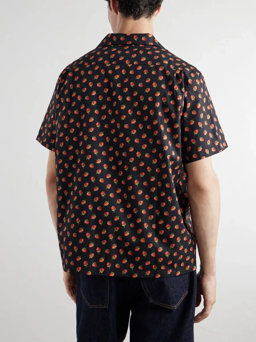 JW Anderson Camp-Collar Printed Cotton Shirt - Men | Thumbnail 4