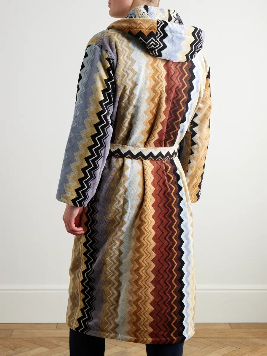 Missoni Home Giacomo Striped Cotton-Terry Hooded Robe - Men | Thumbnail 3