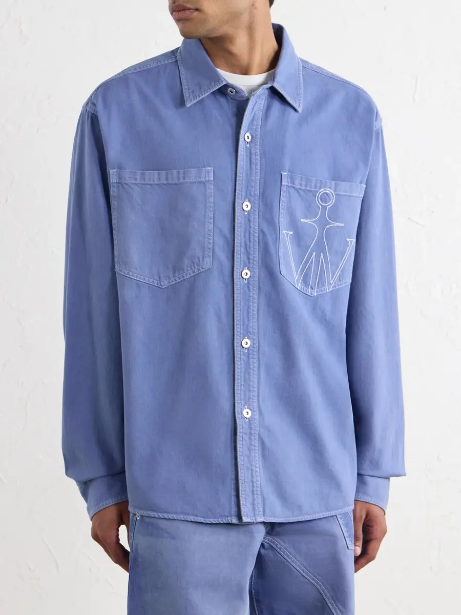 JW Anderson Logo-Embroidered Cotton-Twill Shirt - Men | Thumbnail 3 JW Anderson Logo-Embroidered Cotton-Twill Shirt - Men | Thumbnail 3