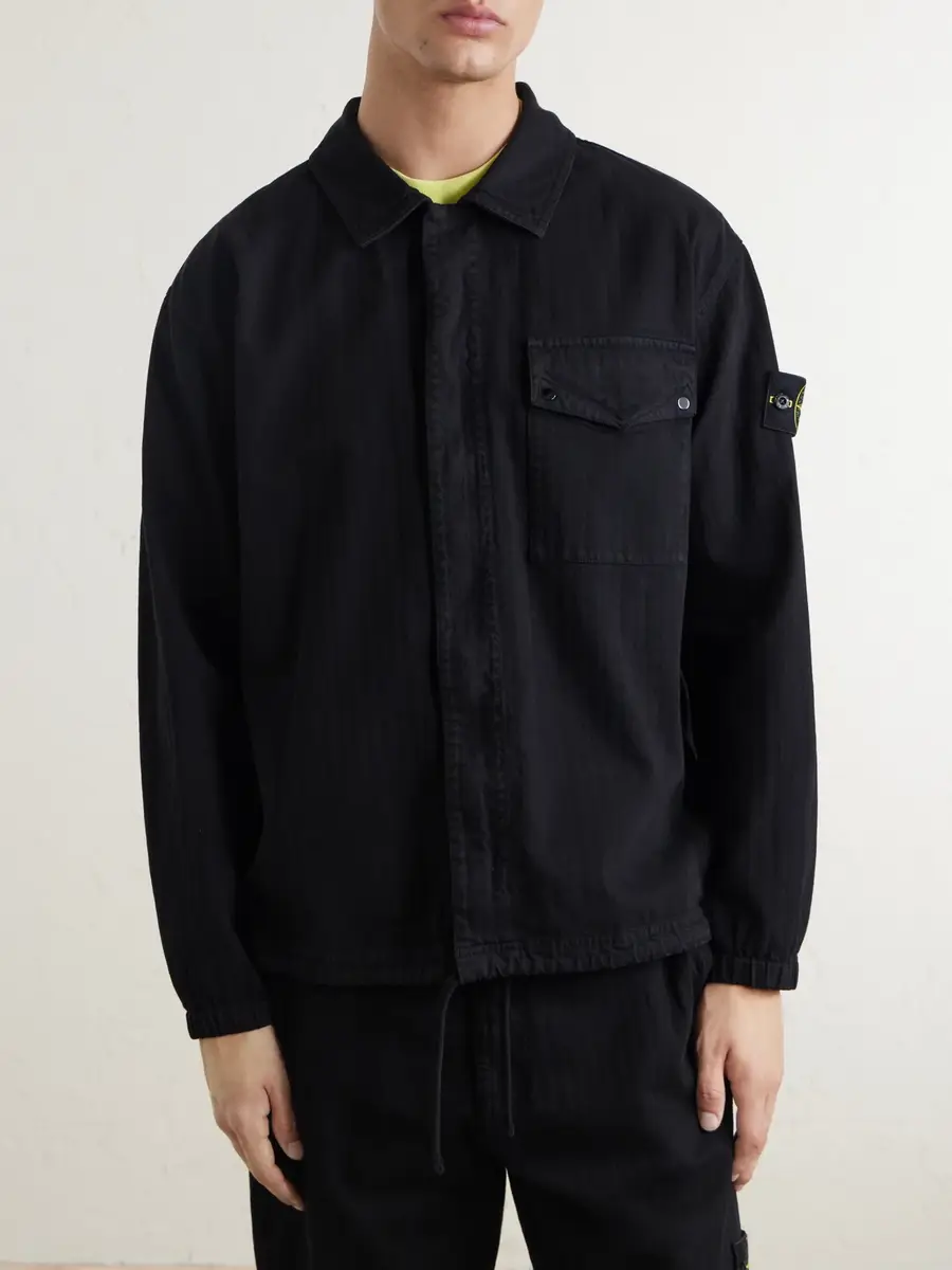Stone Island Herringbone Cotton Overshirt - Men | Thumbnail 3 Stone Island Herringbone Cotton Overshirt - Men | Thumbnail 3