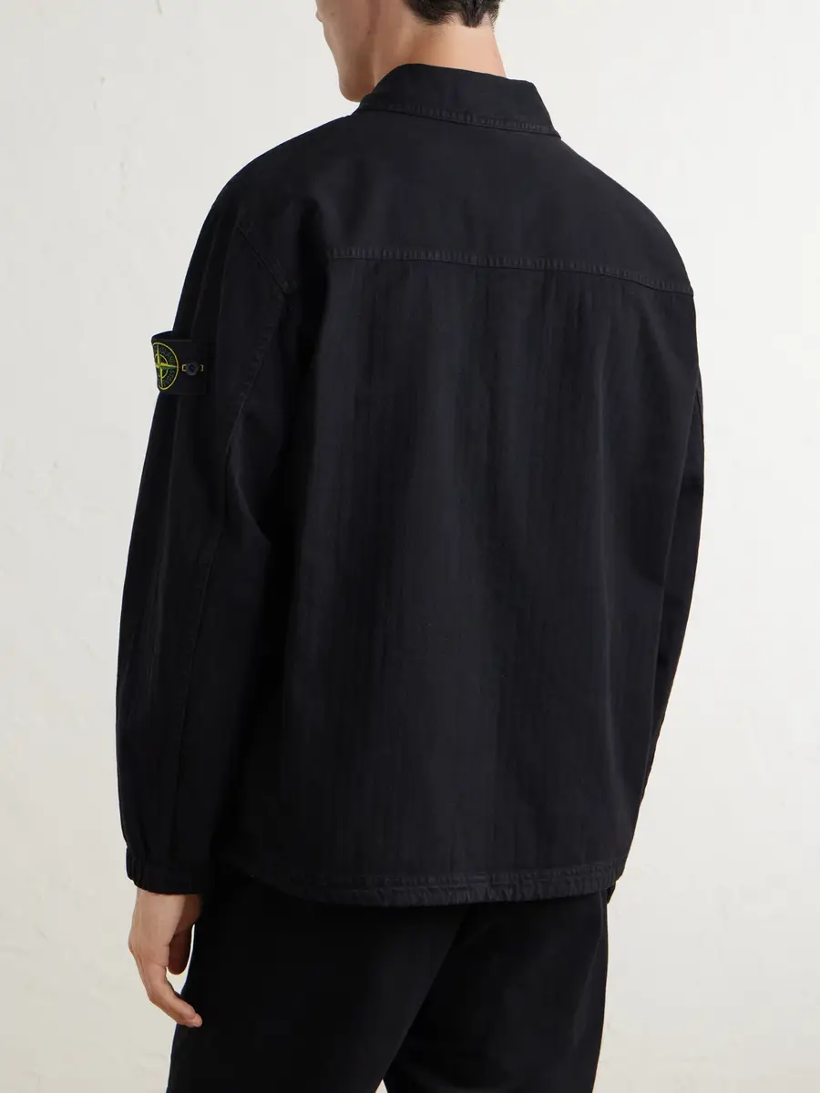 Stone Island Herringbone Cotton Overshirt - Men | Thumbnail 4 Stone Island Herringbone Cotton Overshirt - Men | Thumbnail 4