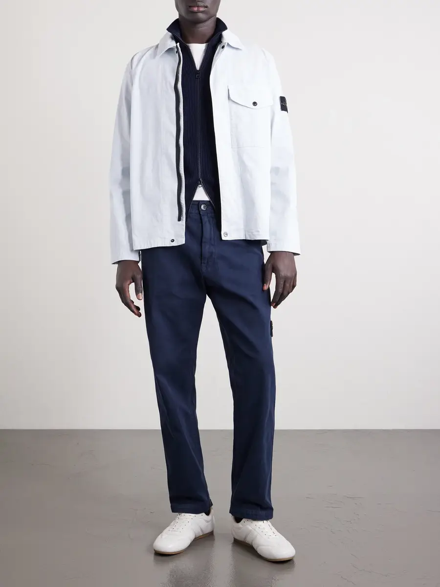 Stone Island Ribbed-Knit Organic Cotton Zip-Up Cardigan - Men | Thumbnail 2 Stone Island Ribbed-Knit Organic Cotton Zip-Up Cardigan - Men | Thumbnail 2