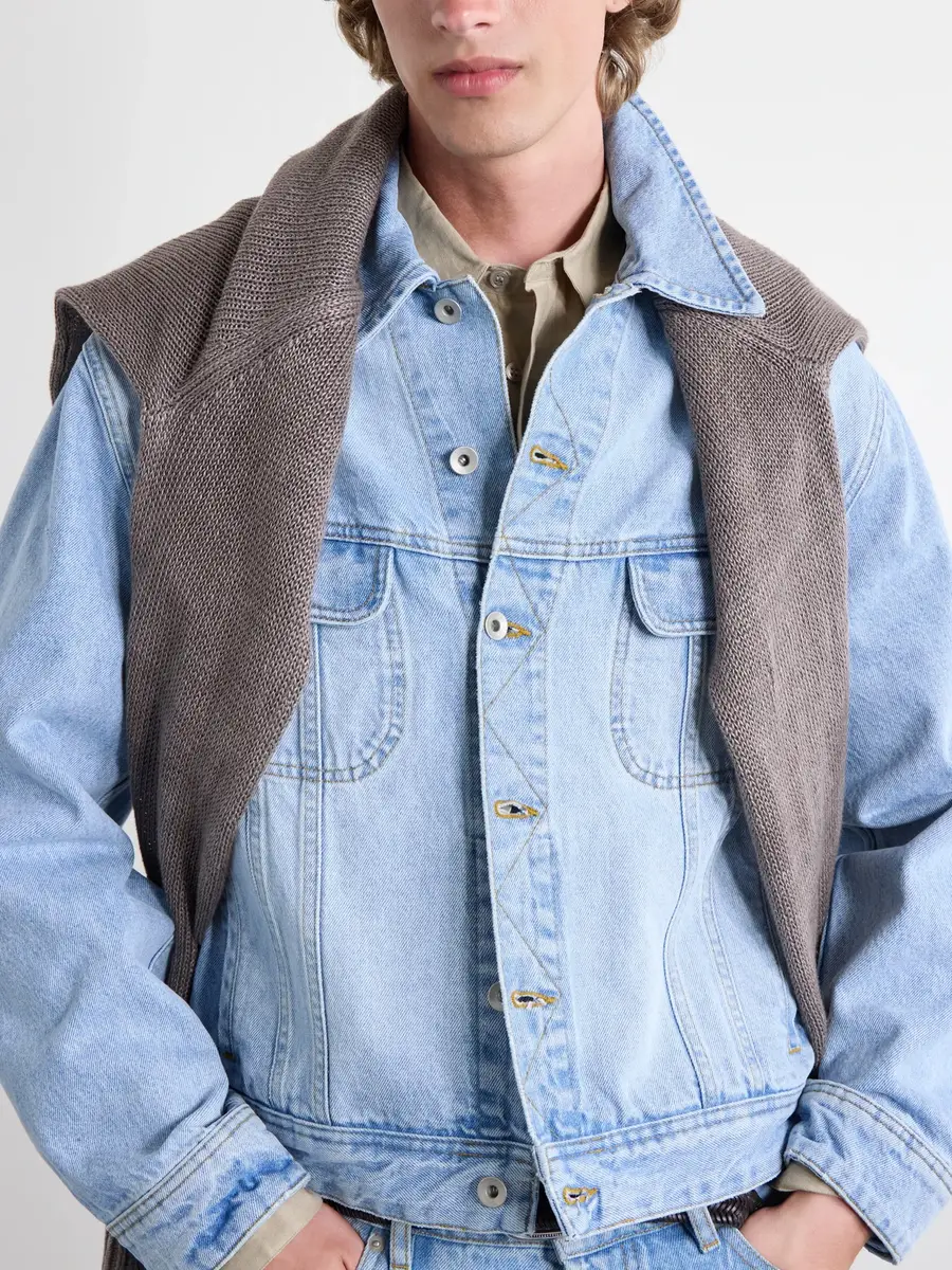 Studio Nicholson Derby Cropped Denim Jacket - Men | Thumbnail 6
