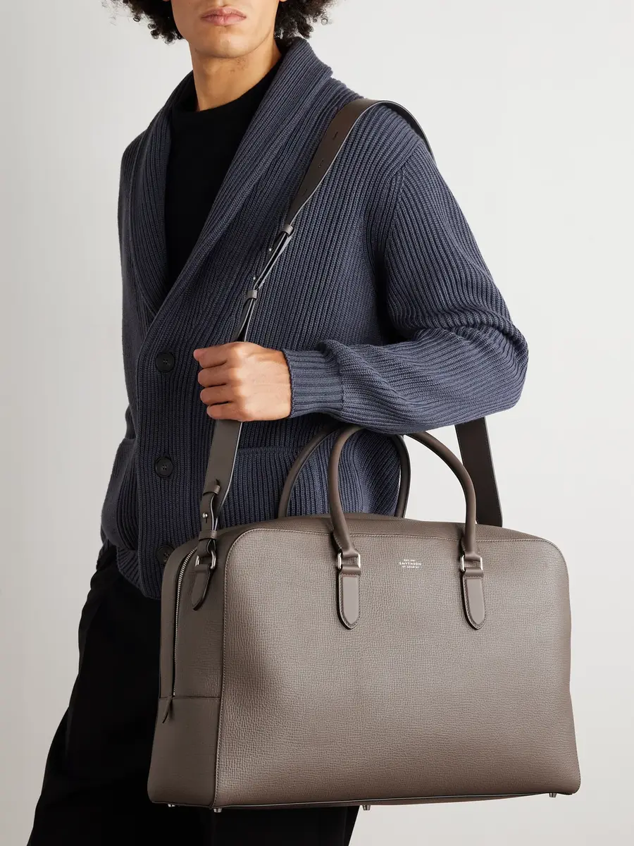 Smythson Ludlow Full-Grain Leather Weekend Bag - Men | Thumbnail 6