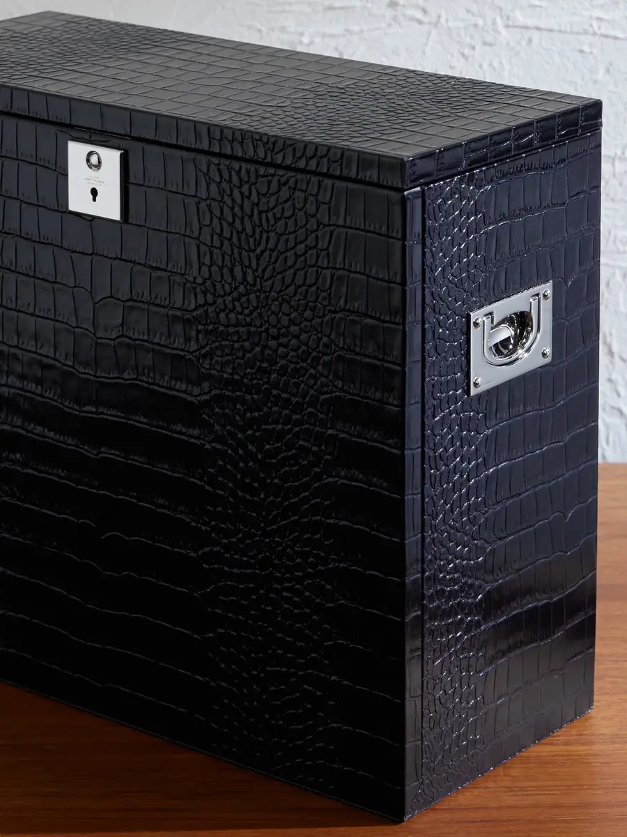 Smythson Silver-Plated and Croc-Effect Leather Cocktail Set - Men | Thumbnail 5 Smythson Silver-Plated and Croc-Effect Leather Cocktail Set - Men | Thumbnail 5