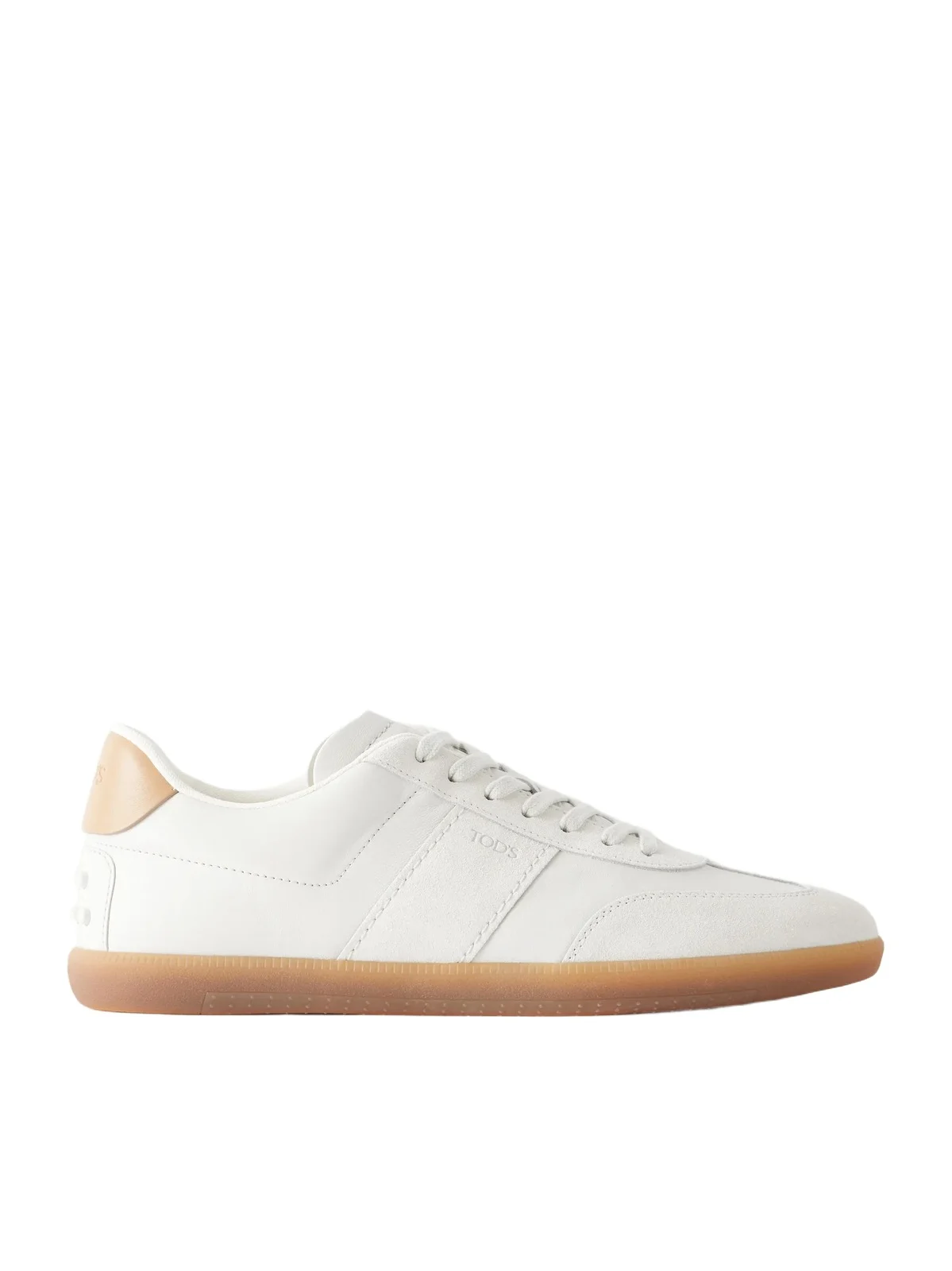Suede-Trimmed Leather Sneakers - Men