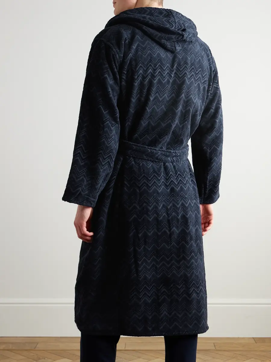 Missoni Home Chalk Striped Cotton-Terry Jacquard Hooded Robe - Men | Thumbnail 3 Missoni Home Chalk Striped Cotton-Terry Jacquard Hooded Robe - Men | Thumbnail 3