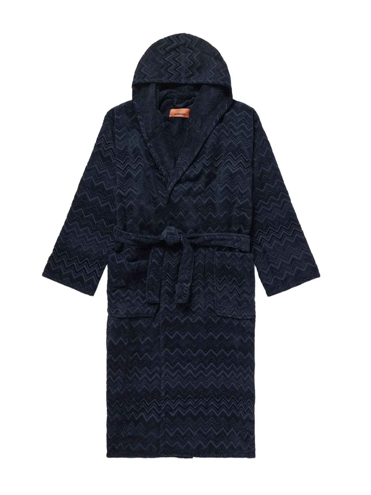 Chalk Striped Cotton-Terry Jacquard Hooded Robe - Men