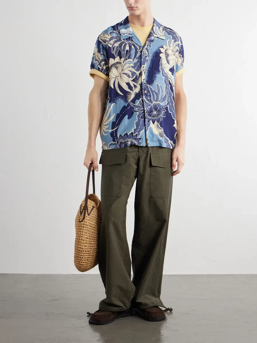 JW Anderson Camp-Collar Floral-Print Voile Shirt - Men | Thumbnail 2 JW Anderson Camp-Collar Floral-Print Voile Shirt - Men | Thumbnail 2