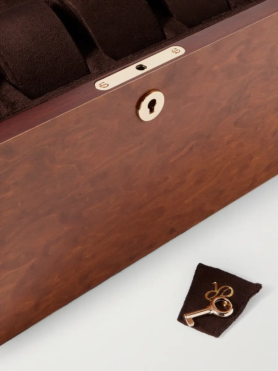 Rapport London Heritage Burr Walnut 16-Piece Watch Box - Men | Thumbnail 4 Rapport London Heritage Burr Walnut 16-Piece Watch Box - Men | Thumbnail 4