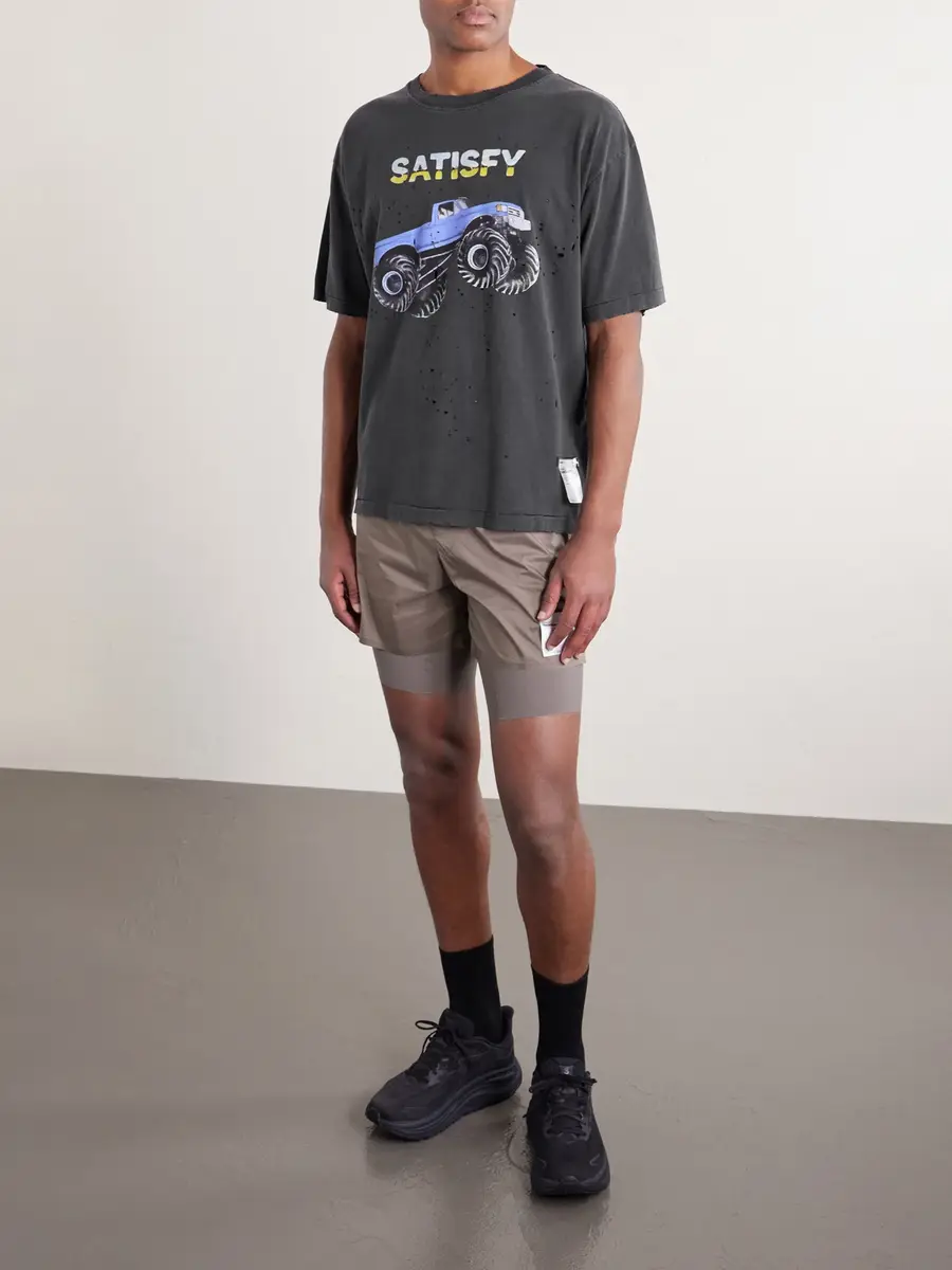 Satisfy Logo-Print Distressed MothTech™ Cotton-Jersey T-Shirt - Men | Thumbnail 2 Satisfy Logo-Print Distressed MothTech™ Cotton-Jersey T-Shirt - Men | Thumbnail 2