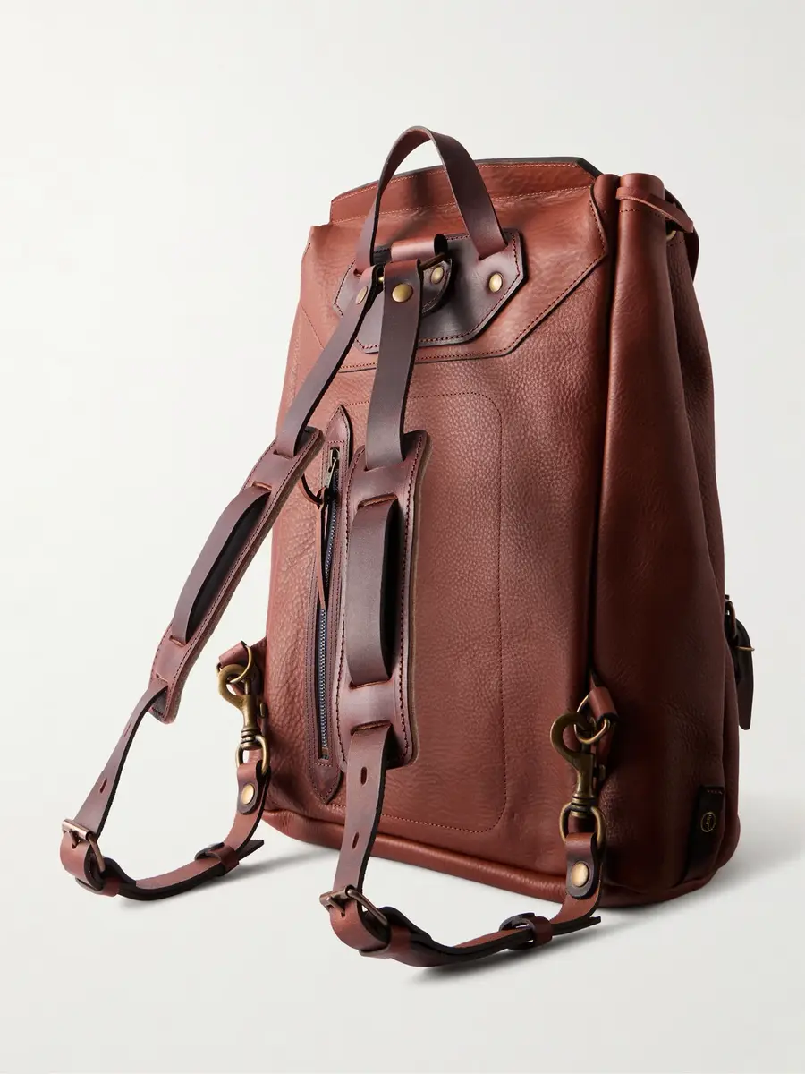 Bleu de Chauffe Zibeline Full-Grain Leather Backpack - Men | Thumbnail 4
