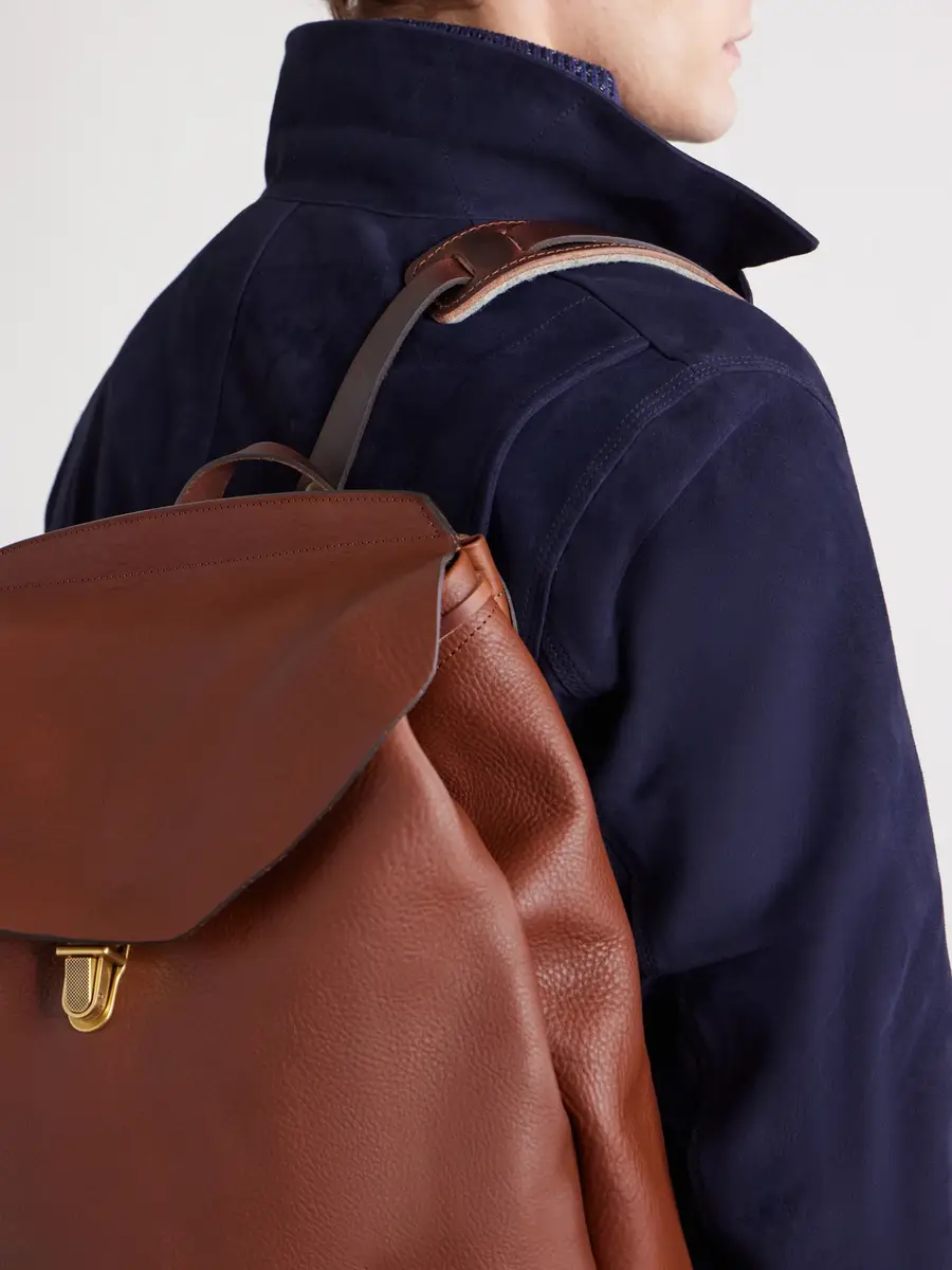 Bleu de Chauffe Zibeline Full-Grain Leather Backpack - Men | Thumbnail 5