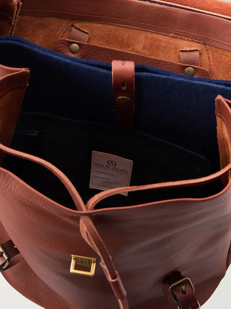 Bleu de Chauffe Zibeline Full-Grain Leather Backpack - Men | Thumbnail 6