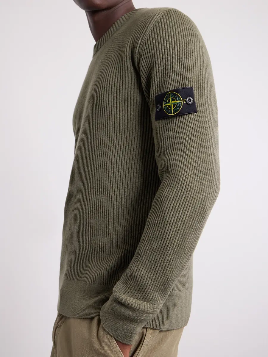 Stone Island Logo-Appliquéd Full Rib RWS Wool Sweater - Men | Thumbnail 5 Stone Island Logo-Appliquéd Full Rib RWS Wool Sweater - Men | Thumbnail 5