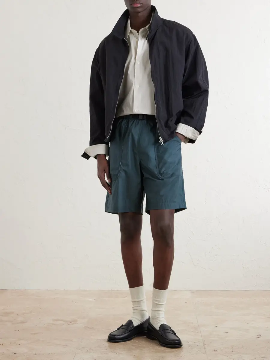 ATON Wide-Leg Belted Shell Shorts - Men | Thumbnail 2