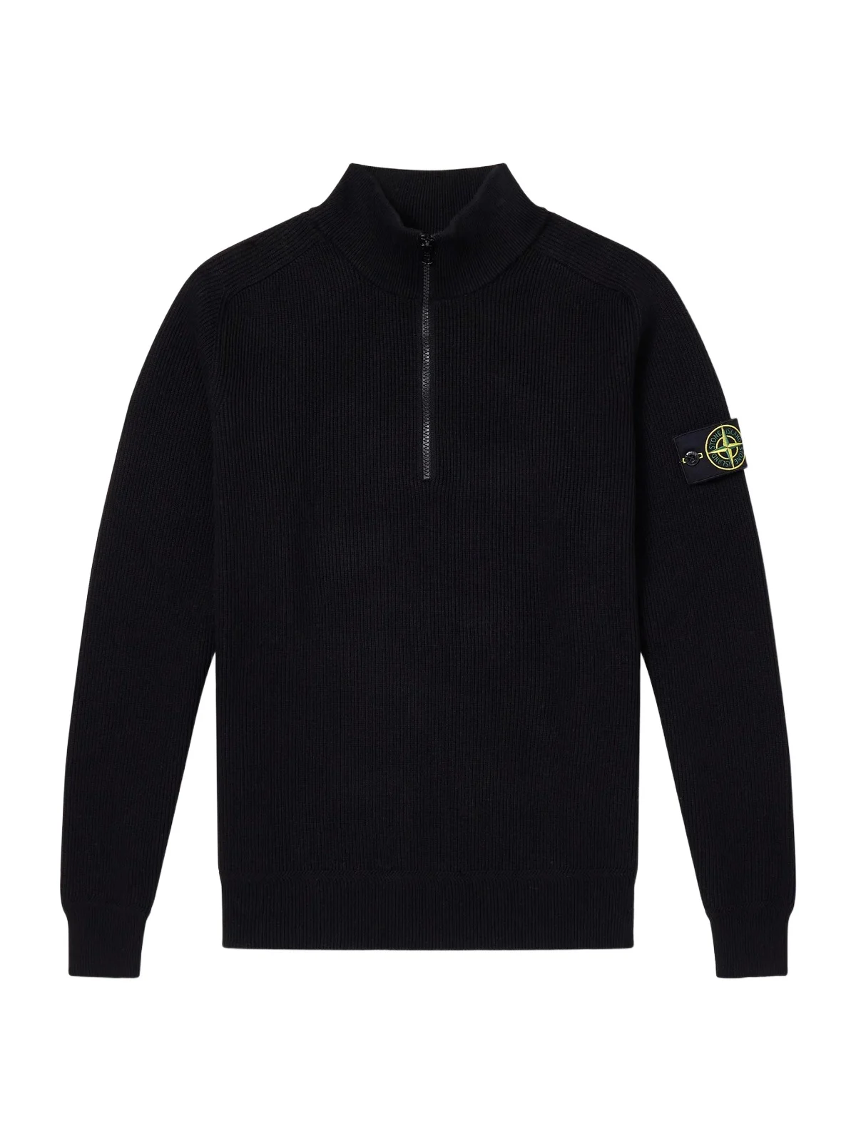 Stone Island Ribbed-Knit Organic Cotton Half-Zip Sweater - Men