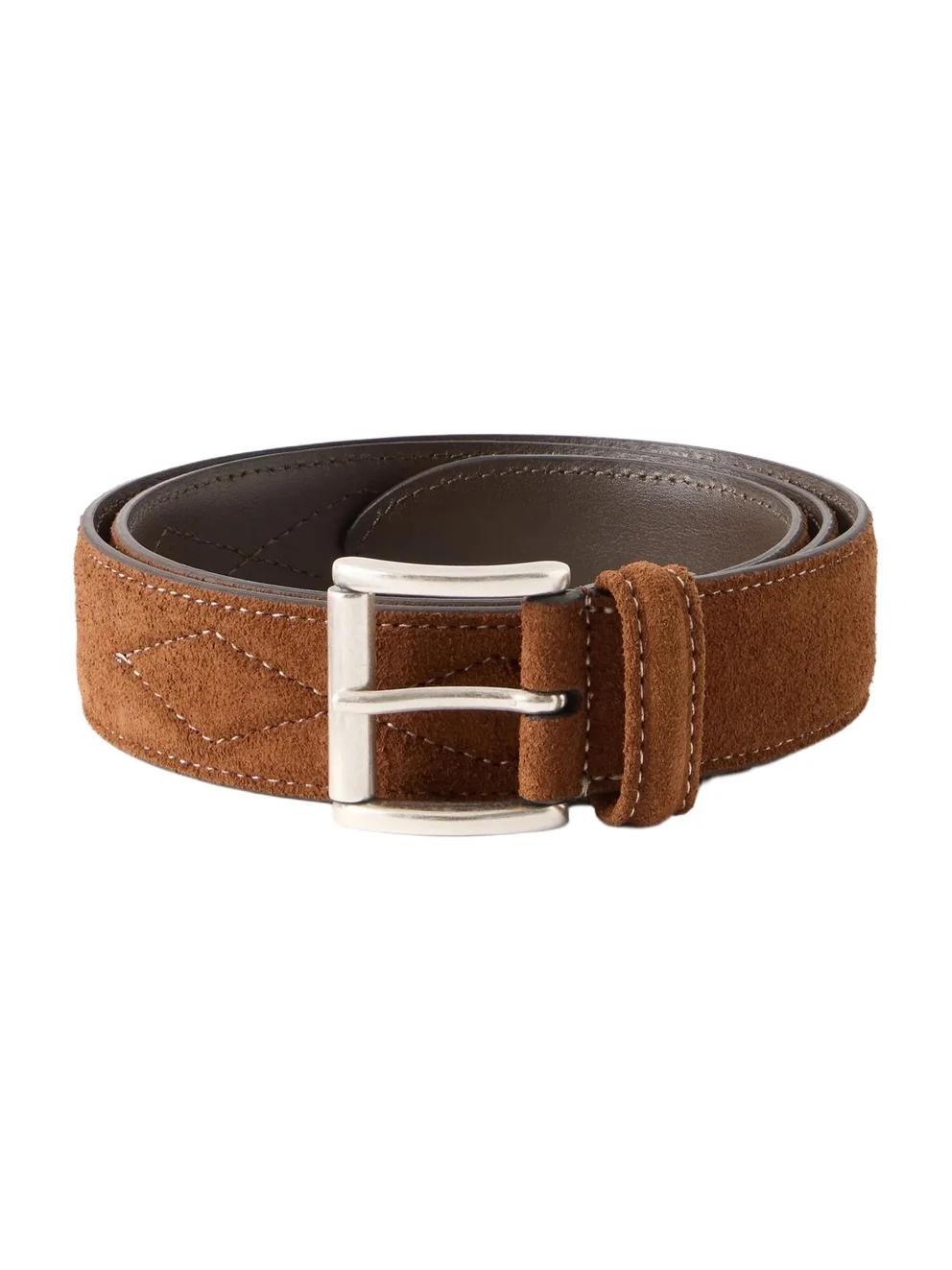 Anderson's 3cm Quilted Suede Leather Belt - Men