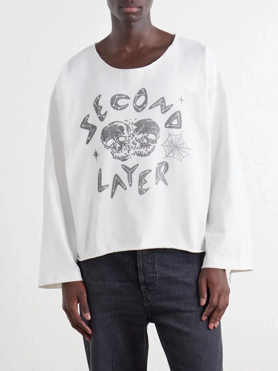 Second/Layer Distressed Printed Cotton-Jersey T-Shirt - Men | Thumbnail 3