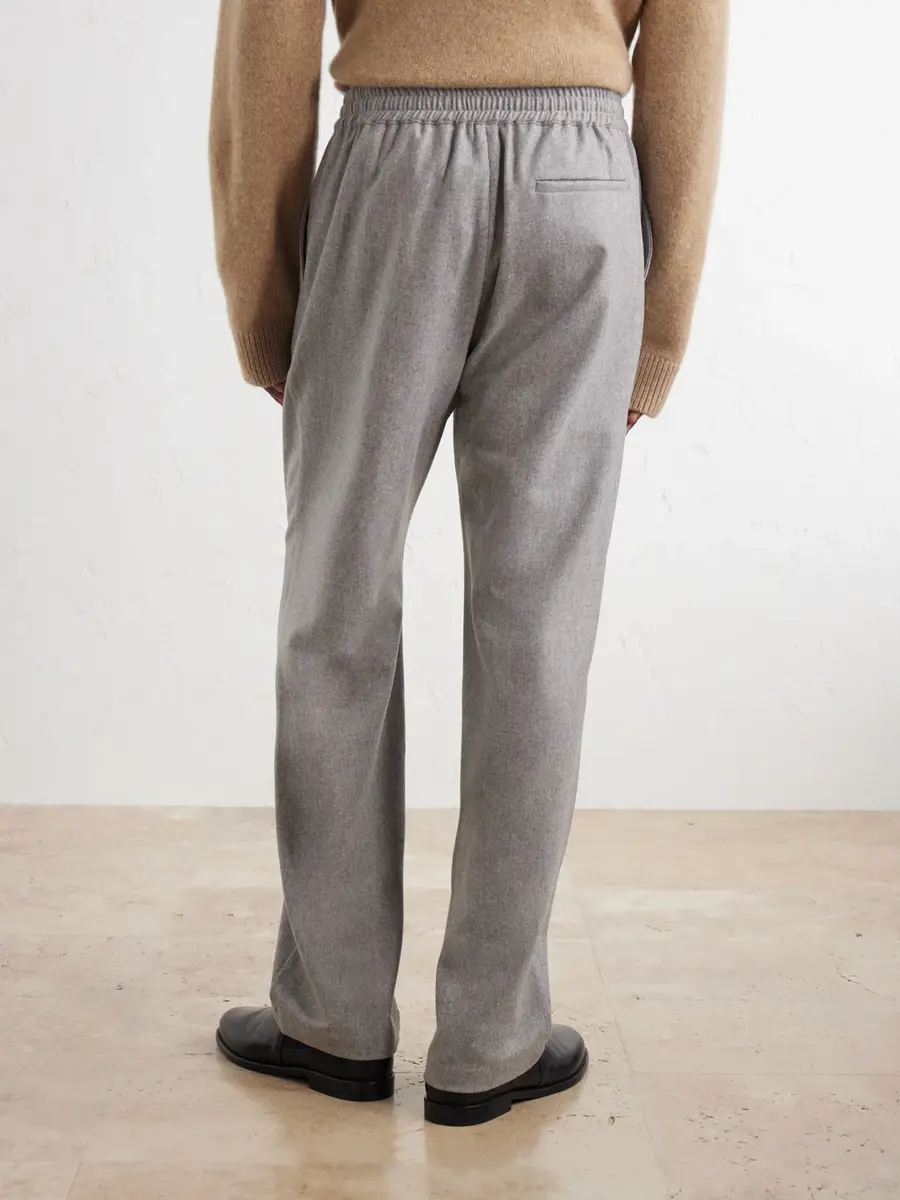 De Bonne Facture Tapered Virgin Wool Drawstring Trousers - Men | Thumbnail 4