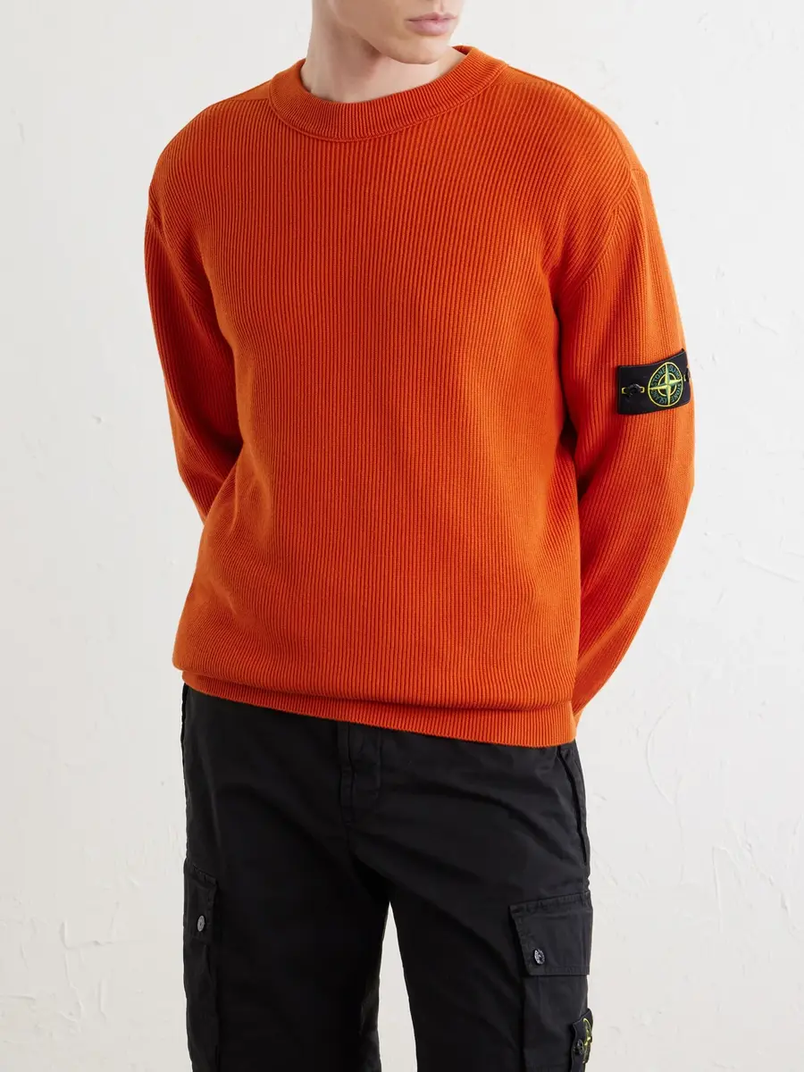 Stone Island Ribbed Organic Cotton Sweater - Men | Thumbnail 3