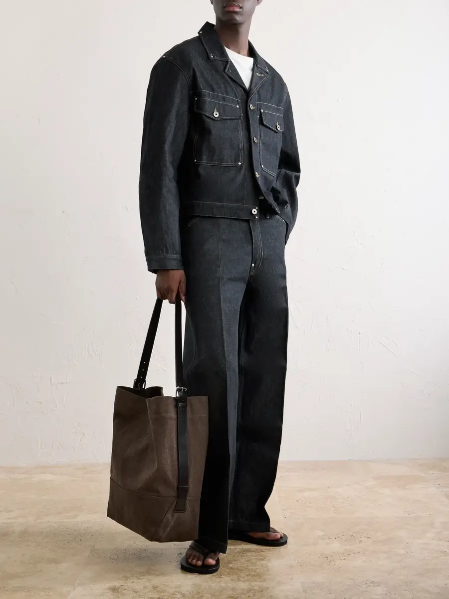 Lemaire Leather-Trimmed Canvas Tote Bag - Men | Thumbnail 2