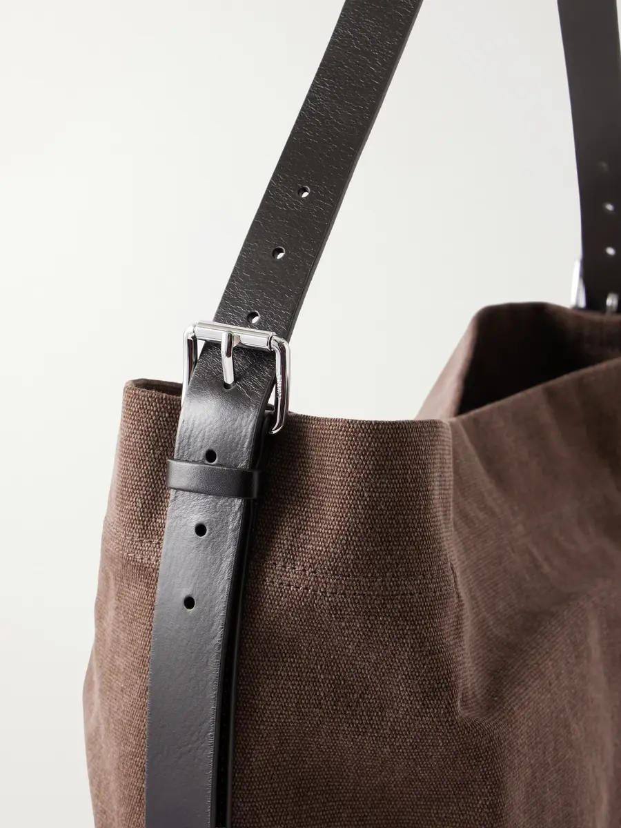 Lemaire Leather-Trimmed Canvas Tote Bag - Men | Thumbnail 5